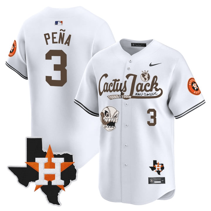 Jeremy Pena 3 Houston Astros Cactus Jack Foundation Fall Classic Limited Jersey - Men