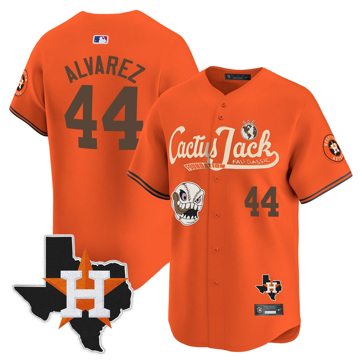 Yordan Alvarez 44 Houston Astros Cactus Jack Foundation Fall Classic Limited Jersey - Men