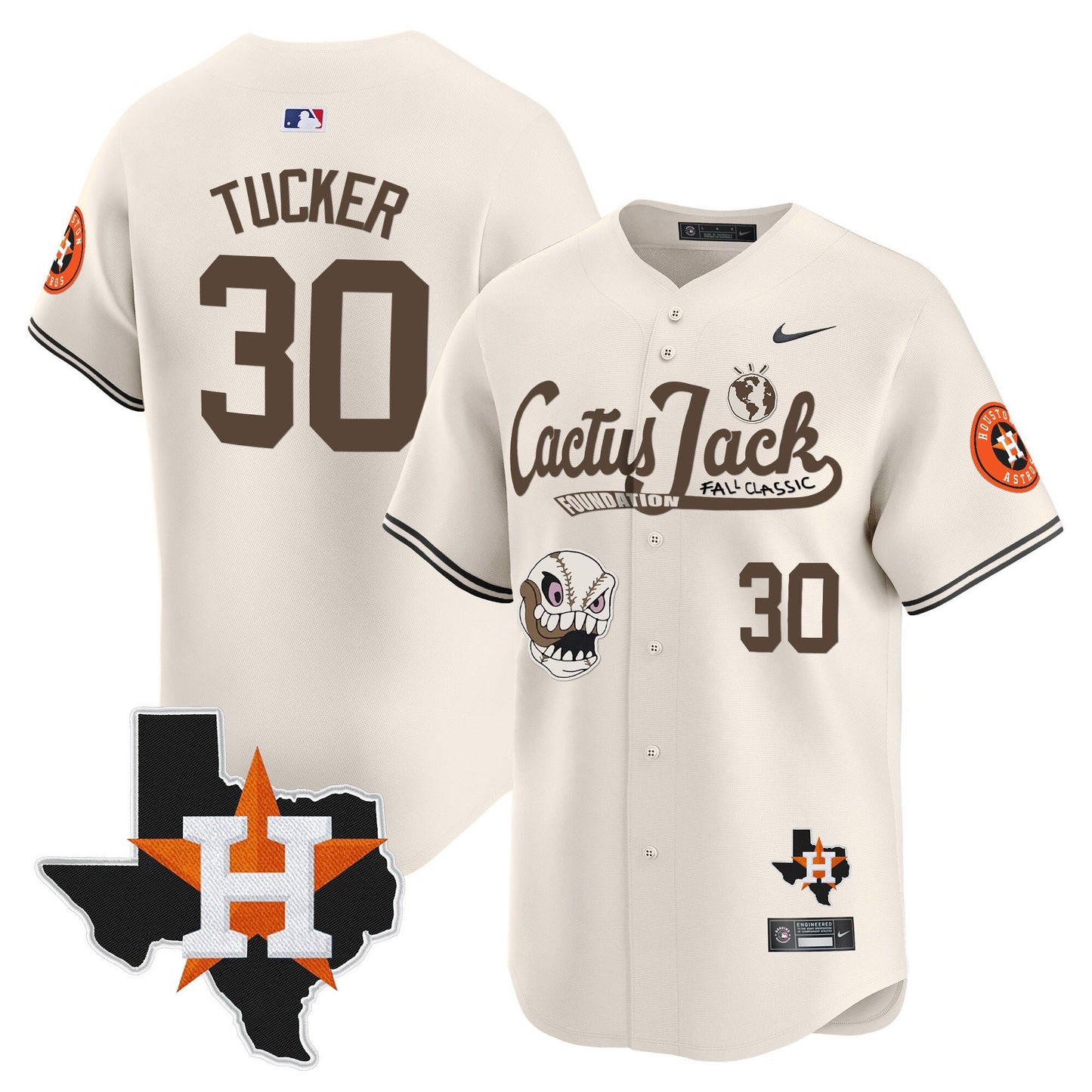 Kyle Tucker 30 Houston Astros Cactus Jack Foundation Fall Classic Limited Jersey - Men