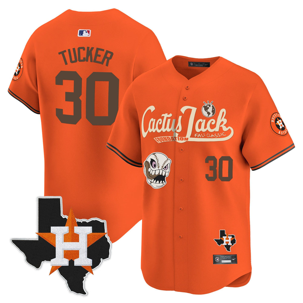 Kyle Tucker 30 Houston Astros Cactus Jack Foundation Fall Classic Limited Jersey - Men