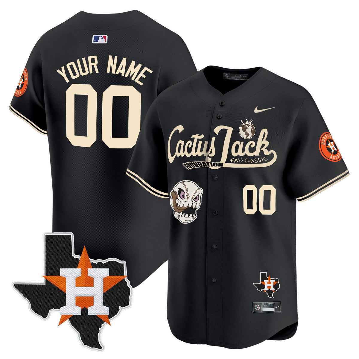 Houston Astros Cactus Jack Foundation Fall Classic Limited Jersey - Men, Customized