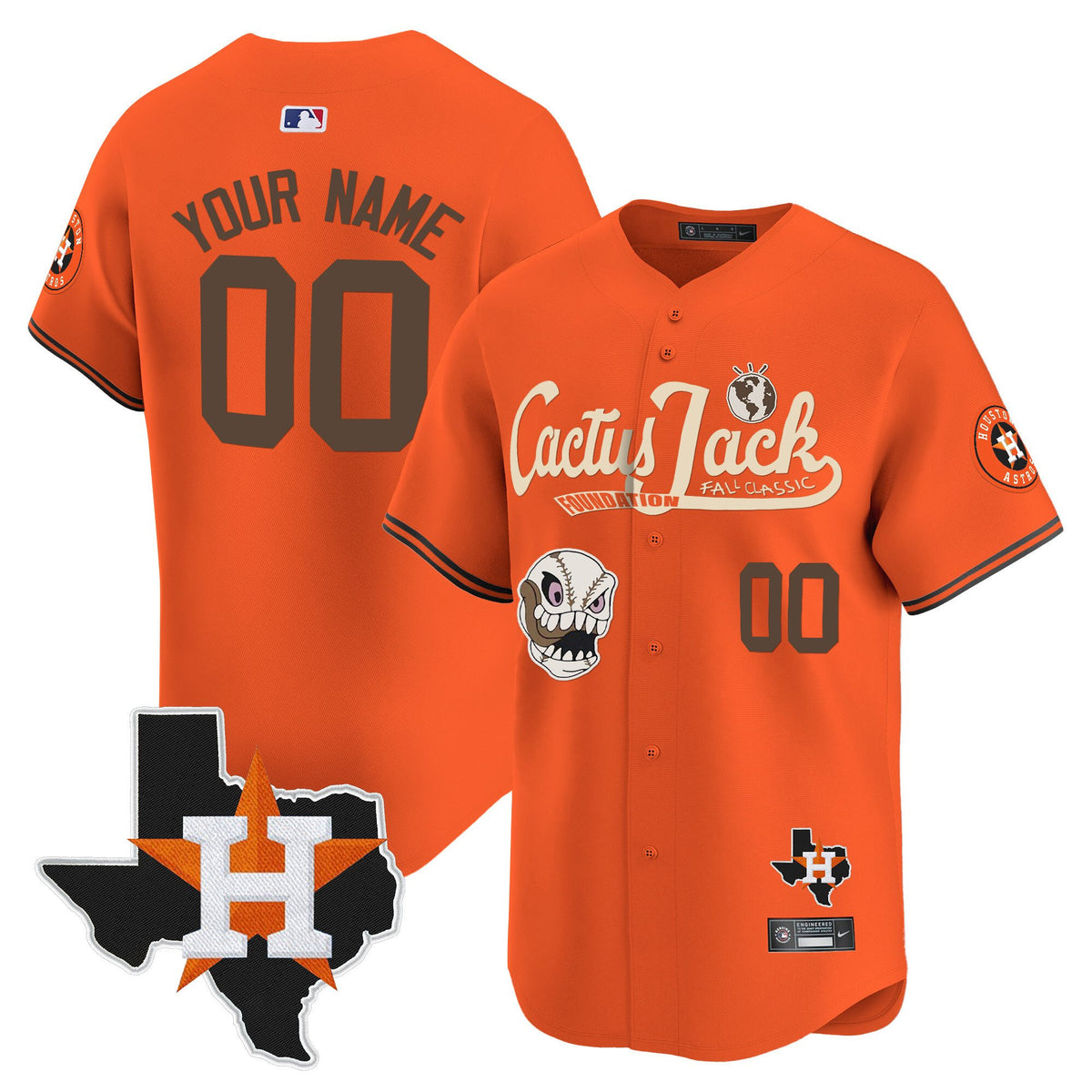 Houston Astros Cactus Jack Foundation Fall Classic Limited Jersey - Men, Customized