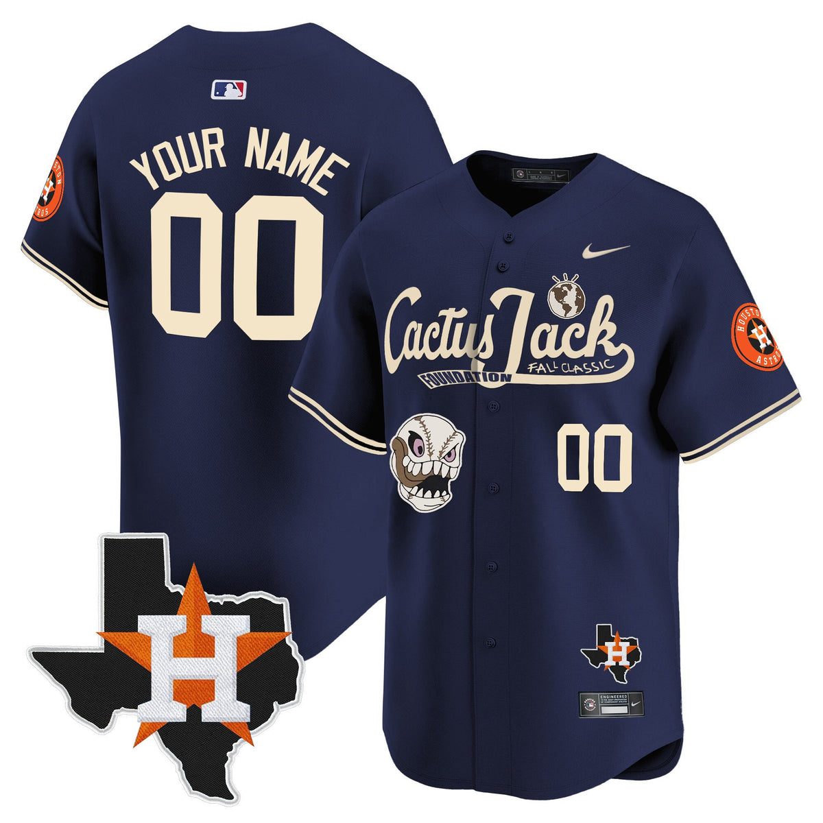 Houston Astros Cactus Jack Foundation Fall Classic Limited Jersey - Men, Customized