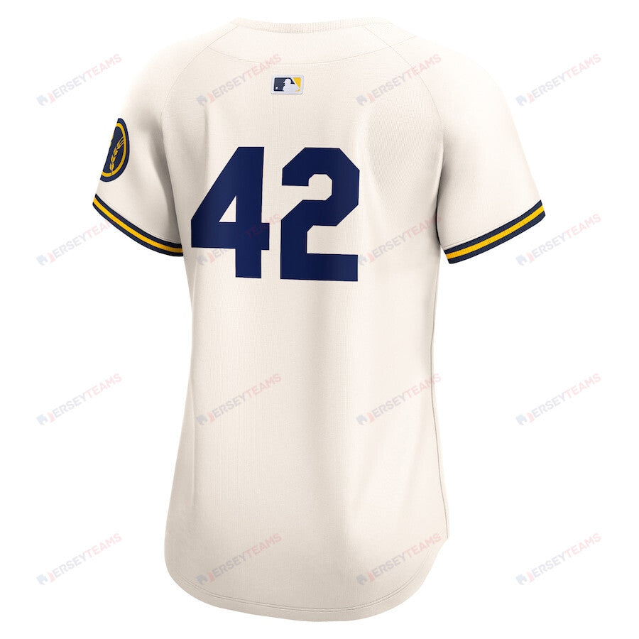 Milwaukee Brewers 2024 Jackie Robinson Day Home Limited Women Jersey - Cream