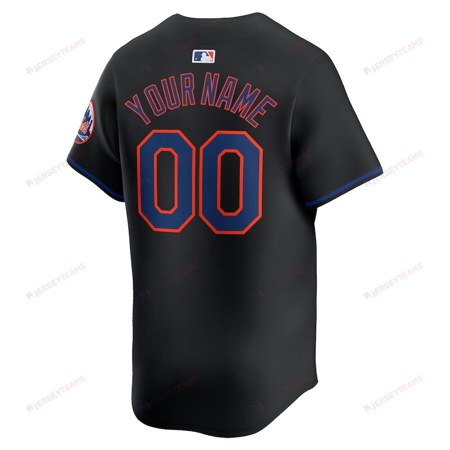 New York Mets Alternate Limited Custom Men Jersey - Black