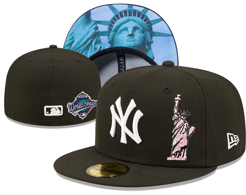 New York Yankees Statue Of Liberty 59FIFTY Snapback Hat - Dark Olive