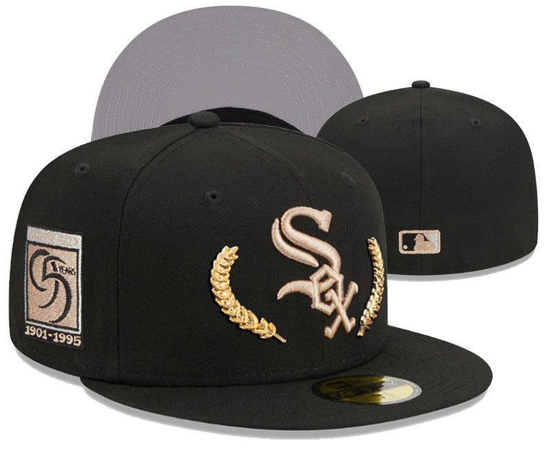 Chicago White Sox 95th Anniversary Patch 59FIFTY Snapback Hat - Black