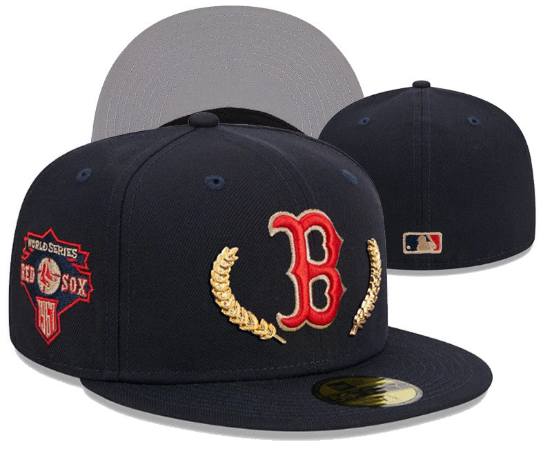 Boston Red Sox World Series Anniversary Patch 59FIFTY Snapback Hat - Navy