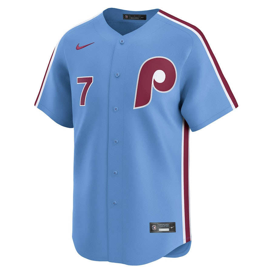 Trea Turner 7 Philadelphia Phillies Alternate Limited Men Jersey - Light Blue