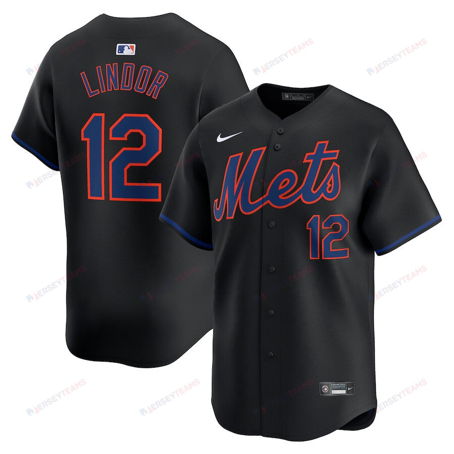 Francisco Lindor 12 New York Mets Alternate Limited Men Jersey - Black