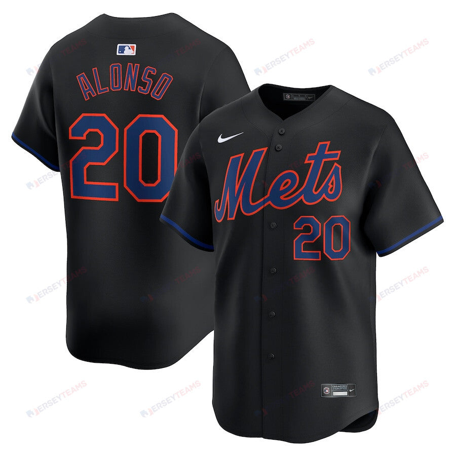 Pete Alonso 20 New York Mets Alternate Limited Men Jersey - Black