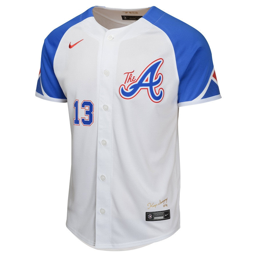 Ronald Acuña Jr. 13 Atlanta Braves City Connect Limited YOUTH Jersey - White