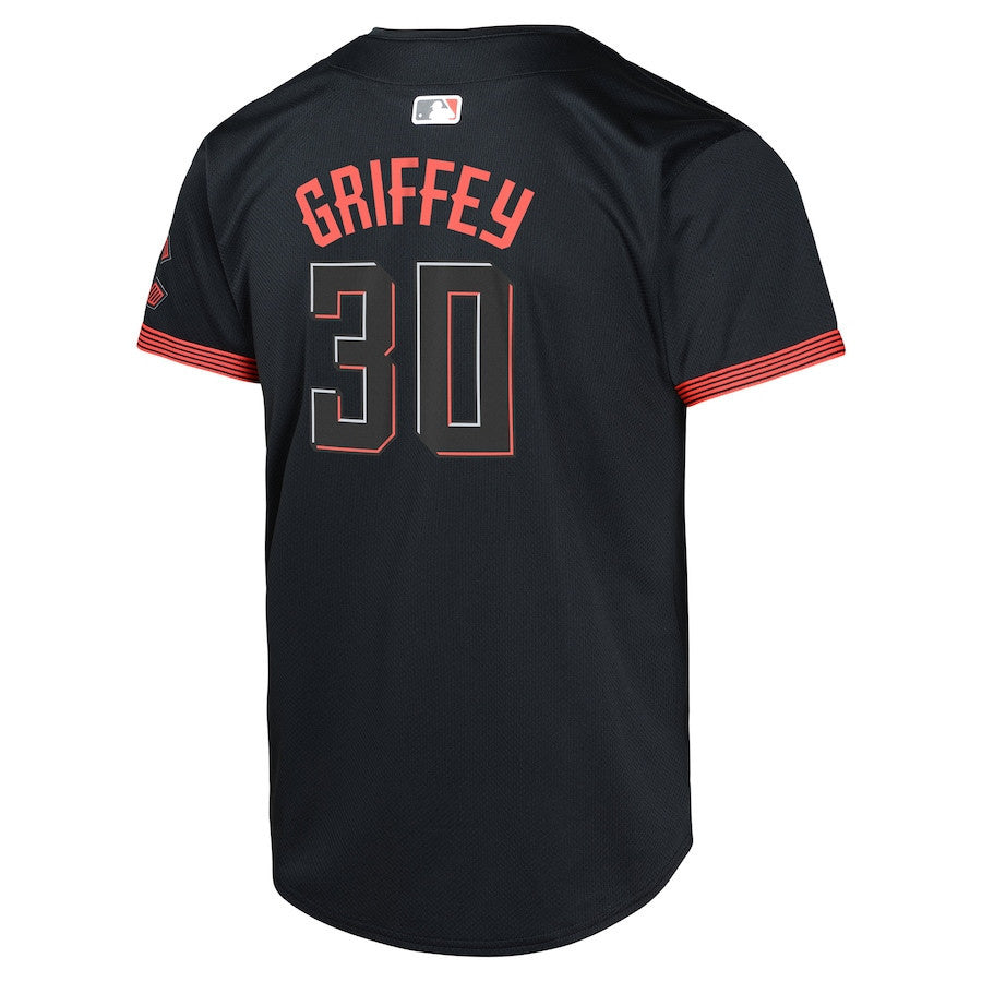 Ken Griffey Jr. 30 Cincinnati Reds City Connect Limited YOUTH Jersey - Black