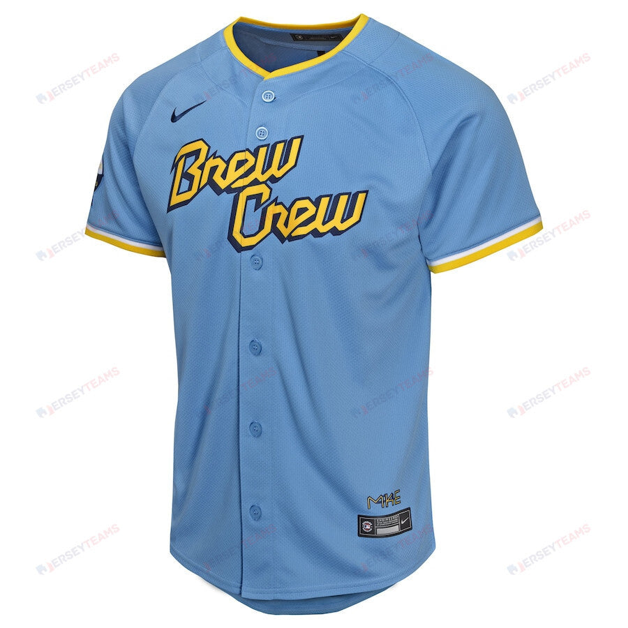 Christian Yelich 22 Milwaukee Brewers City Connect Limited YOUTH Jersey - Powder Blue