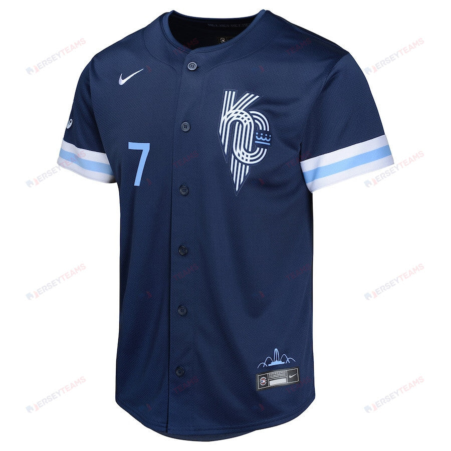 Bobby Witt Jr. 7 Kansas City Royals City Connect Limited YOUTH Jersey - Navy