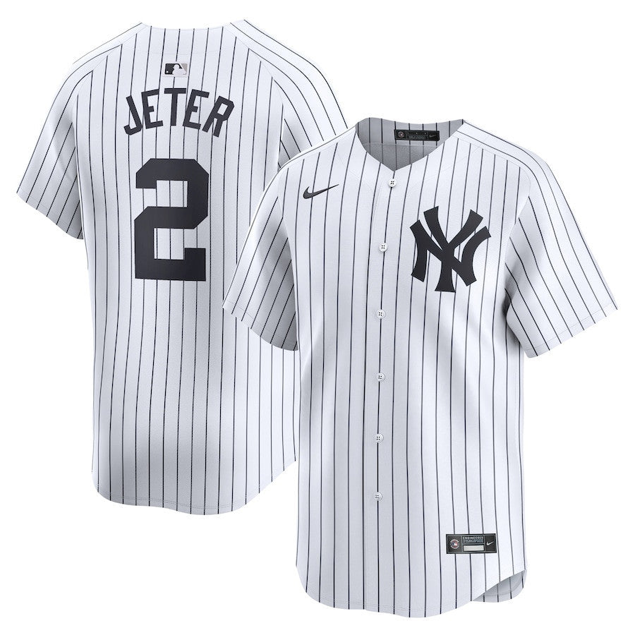 Derek Jeter 2 New York Yankees Home Limited YOUTH Jersey - White