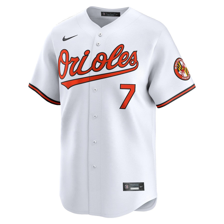 Jackson Holliday 7 Baltimore Orioles Home Limited Men Jersey - White