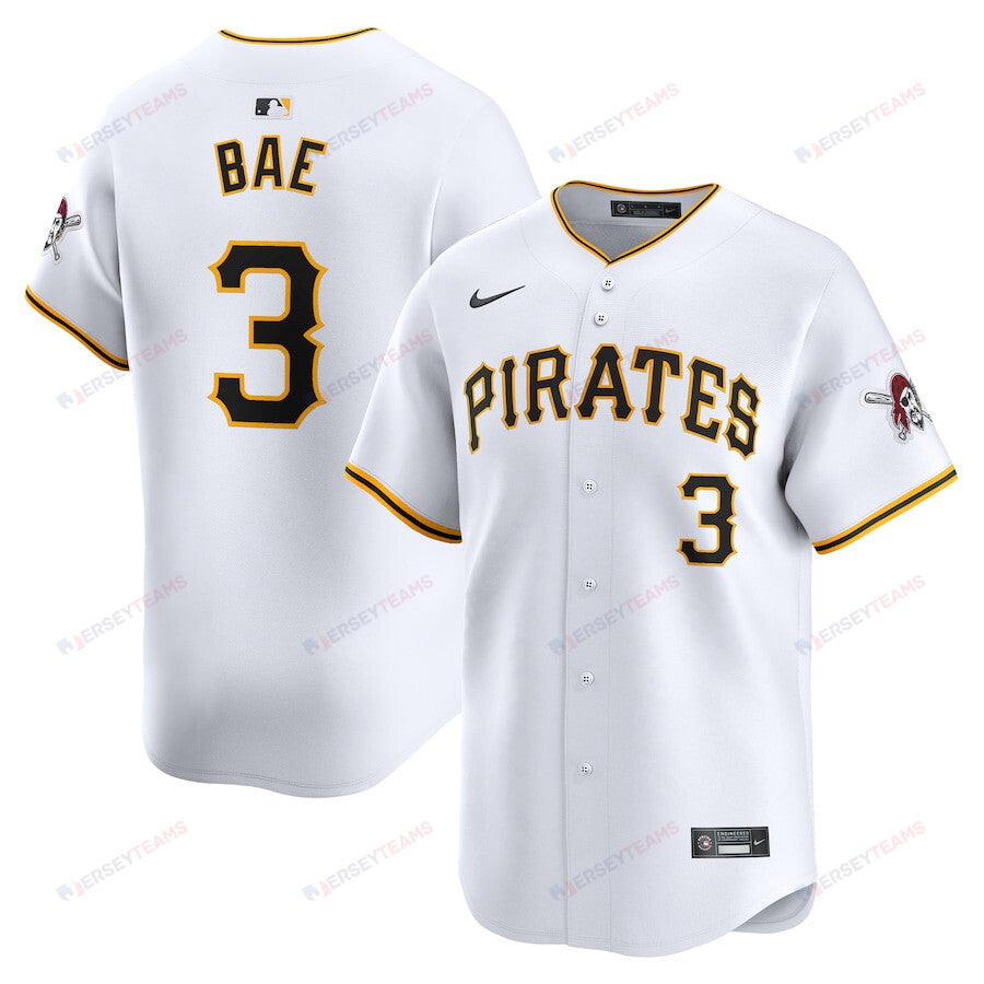 Ji-Hwan Bae 3 Pittsburgh Pirates Home Limited Men Jersey - White