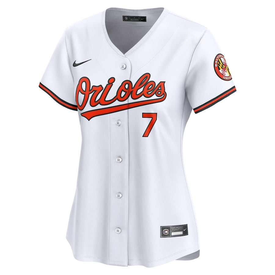 Jackson Holliday 7 Baltimore Orioles Home Limited Women Jersey - White