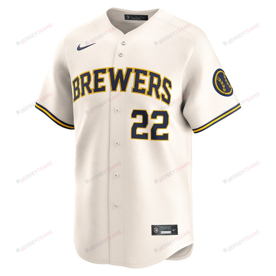 Christian Yelich 22 Milwaukee Brewers Home Limited YOUTH Jersey - Cream