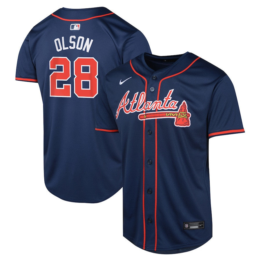 Matt Olson 28 Atlanta Braves Alternate Limited YOUTH Jersey - Navy