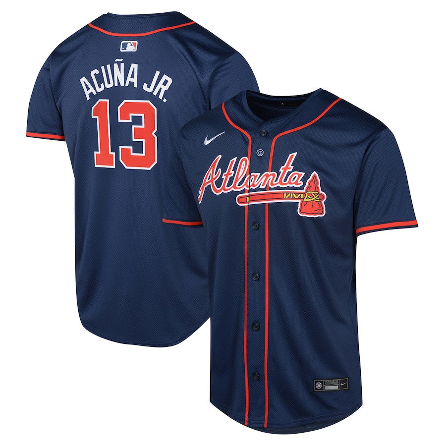 Ronald Acuña Jr. 13 Atlanta Braves Alternate Limited YOUTH Jersey - Navy