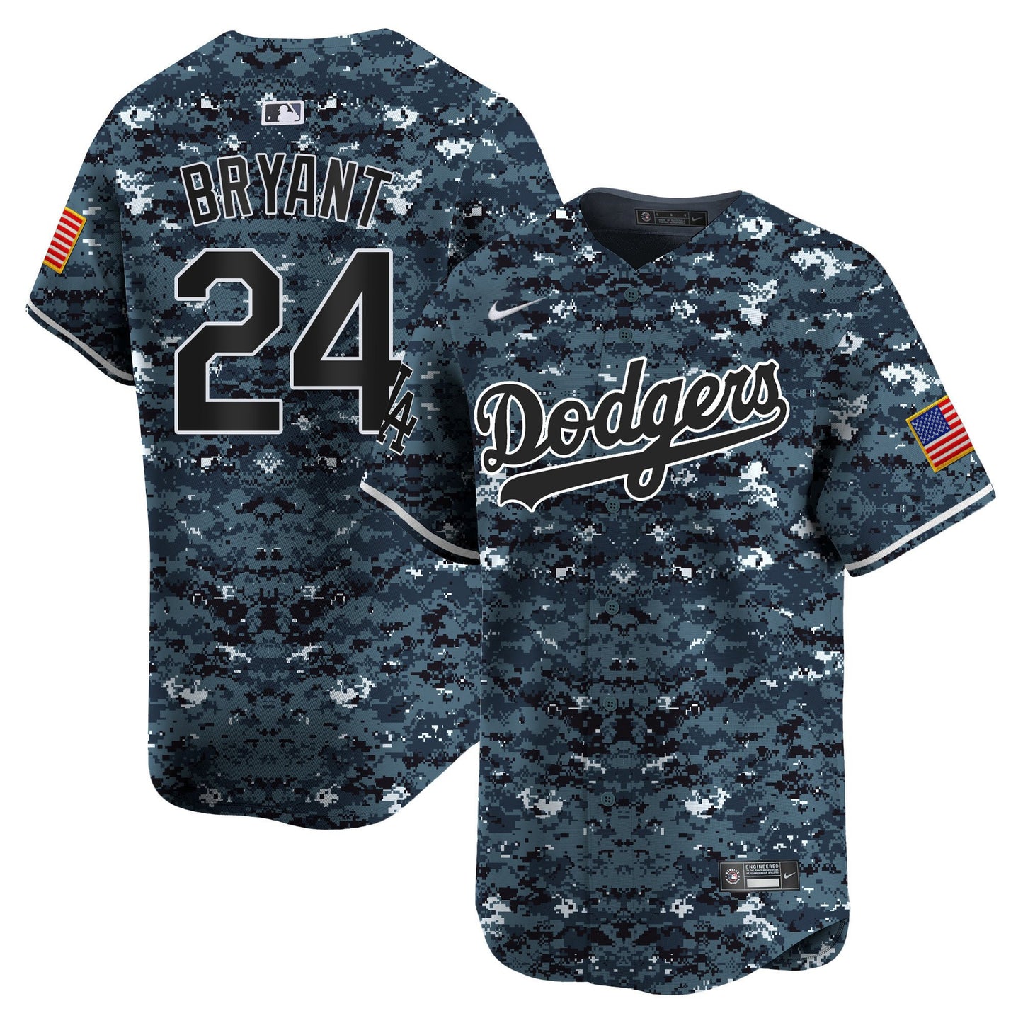 Kobe Bryant 24 Los Angeles Dodgers USMC Alternate Limited Men Jersey - Navy