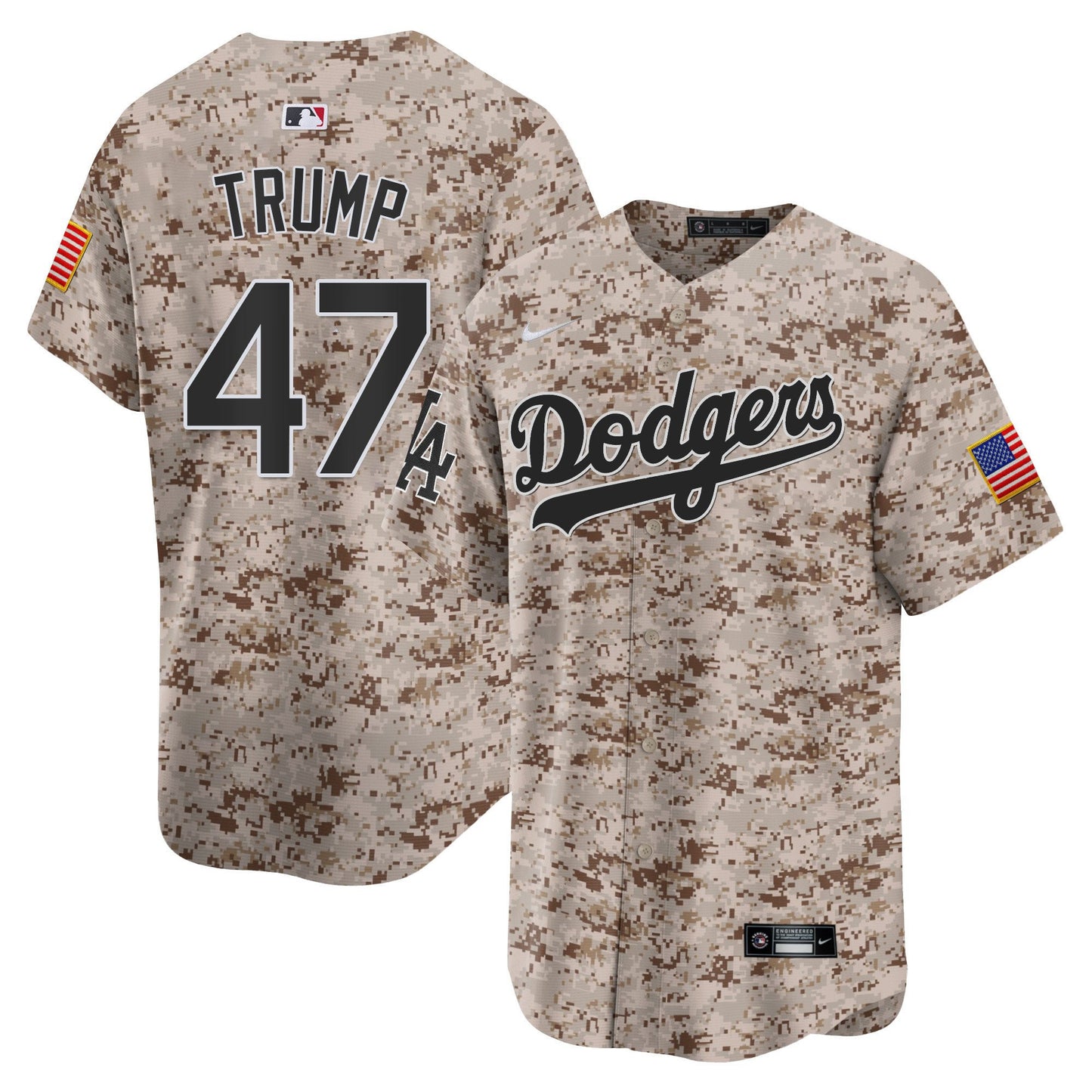 Donald Trump 47 Los Angeles Dodgers USMC Alternate Limited Men Jersey - Desert