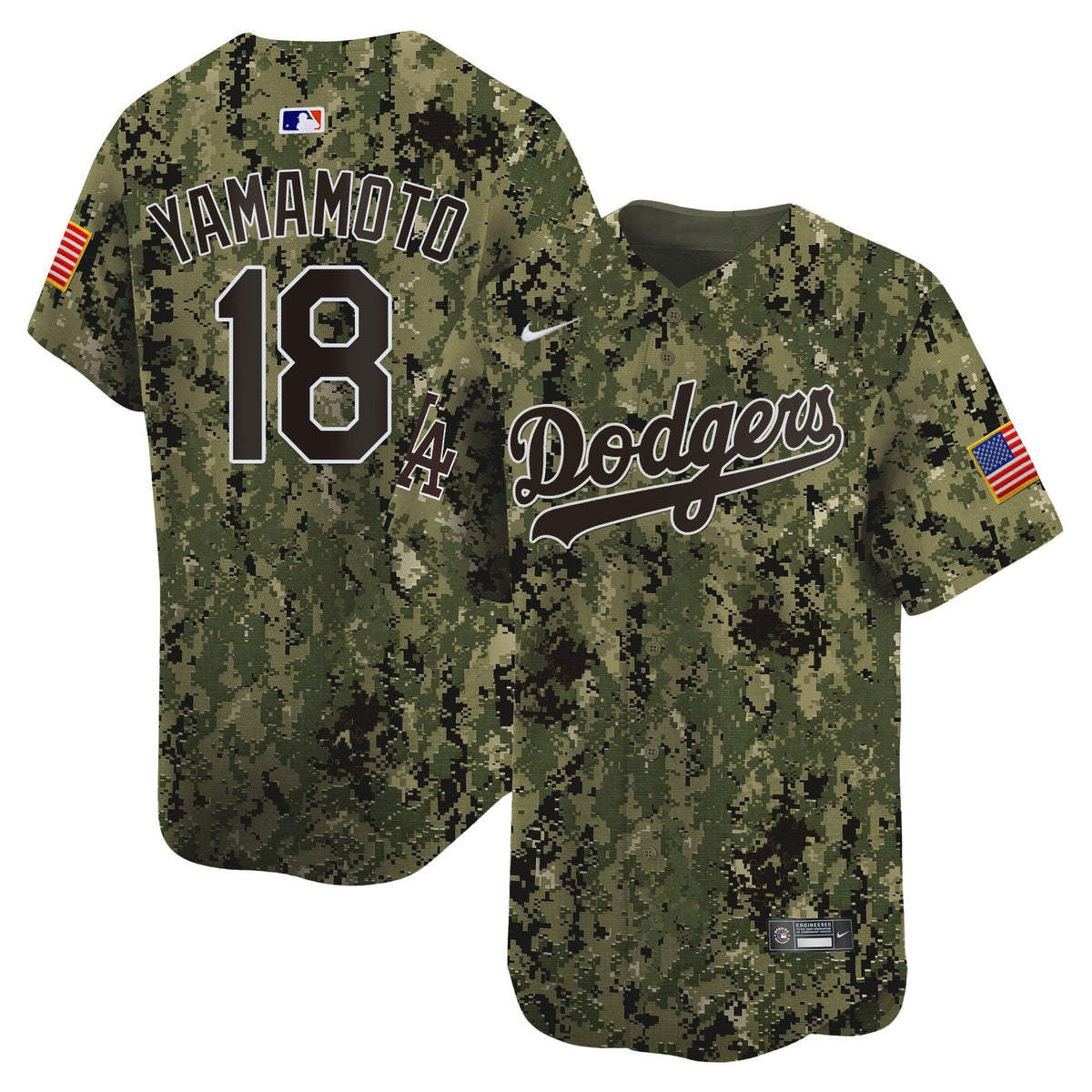 Yoshinobu Yamamoto 18 Los Angeles Dodgers USMC Alternate Limited Men Jersey - Woodland