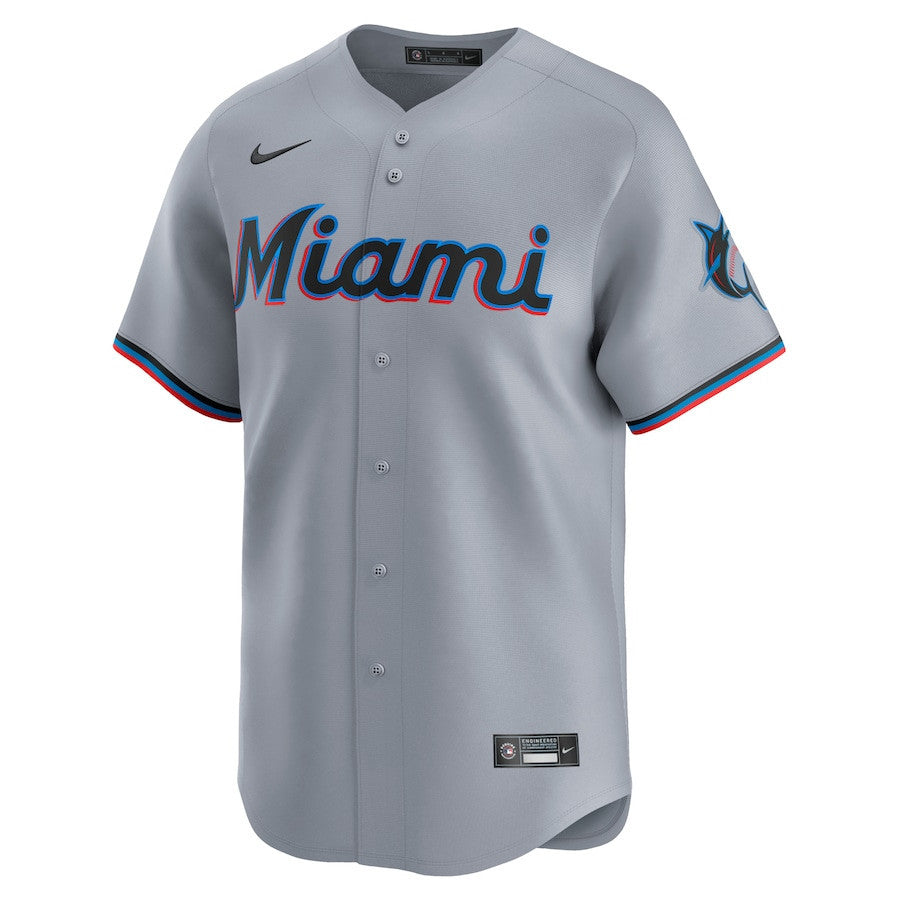 Miami Marlins Road Limited Men Jersey - Gray