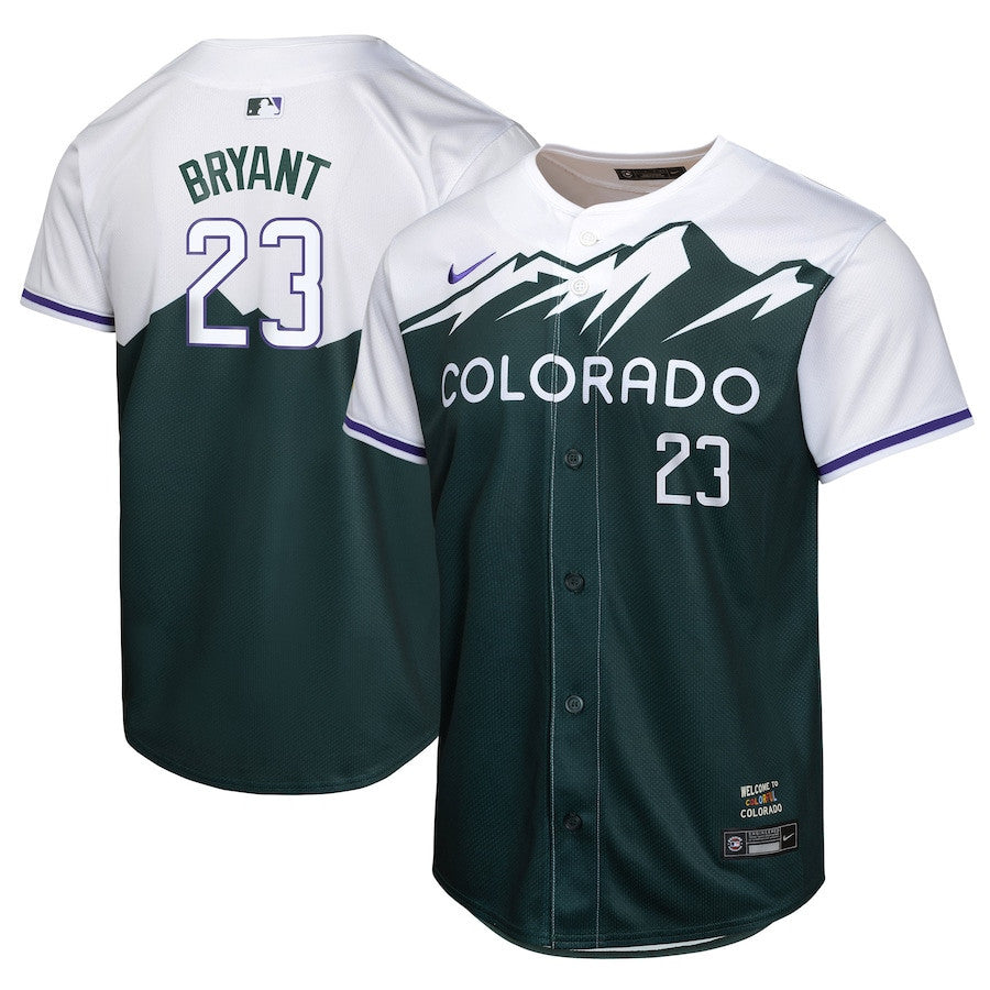 Kris Bryant 23 Colorado Rockies City Connect Limited YOUTH Jersey - Green