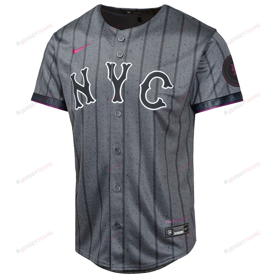 Brandon Nimmo 9 New York Mets 2024 City Connect Limited YOUTH Jersey - Graphite