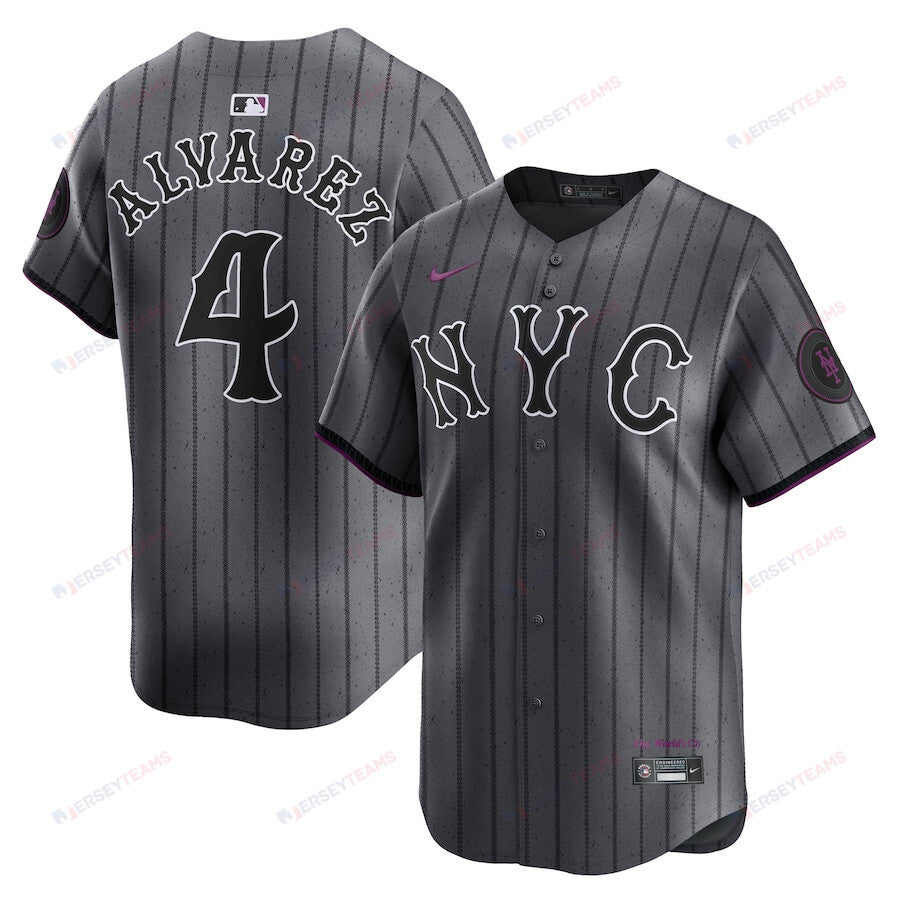 Francisco Alvarez 4 New York Mets 2024 City Connect Limited Player Men Jersey - Graphite