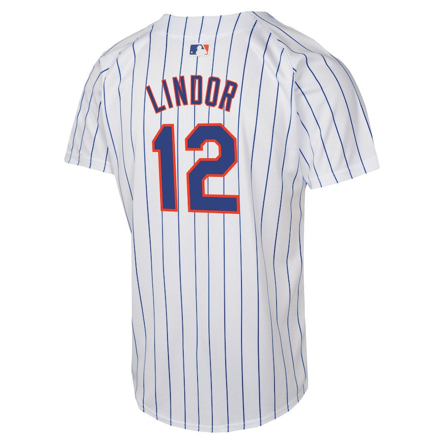 Francisco Lindor 12 New York Mets Home Game Player YOUTH Jersey - White