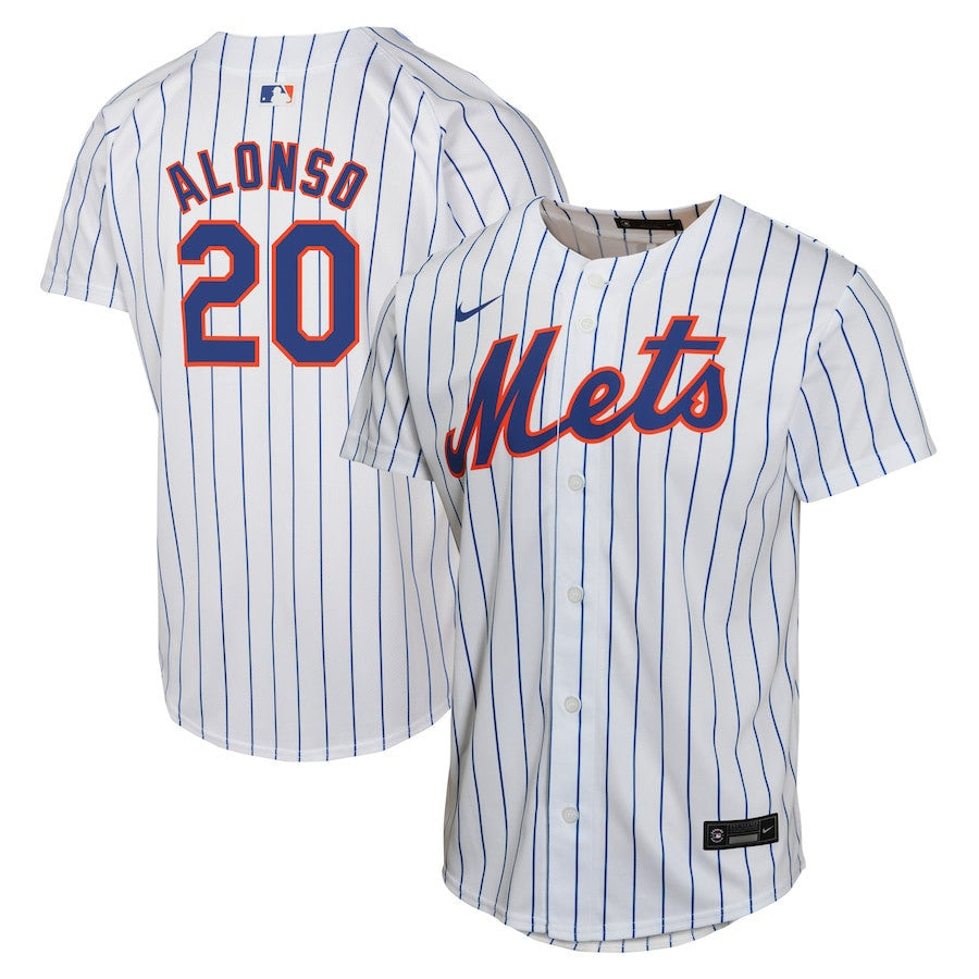 Pete Alonso 20 New York Mets Home Game Player YOUTH Jersey - White