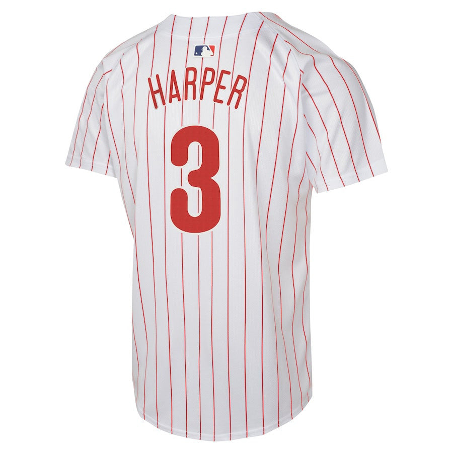 Bryce Harper 3 Philadelphia Phillies Home Game Player YOUTH Jersey - White