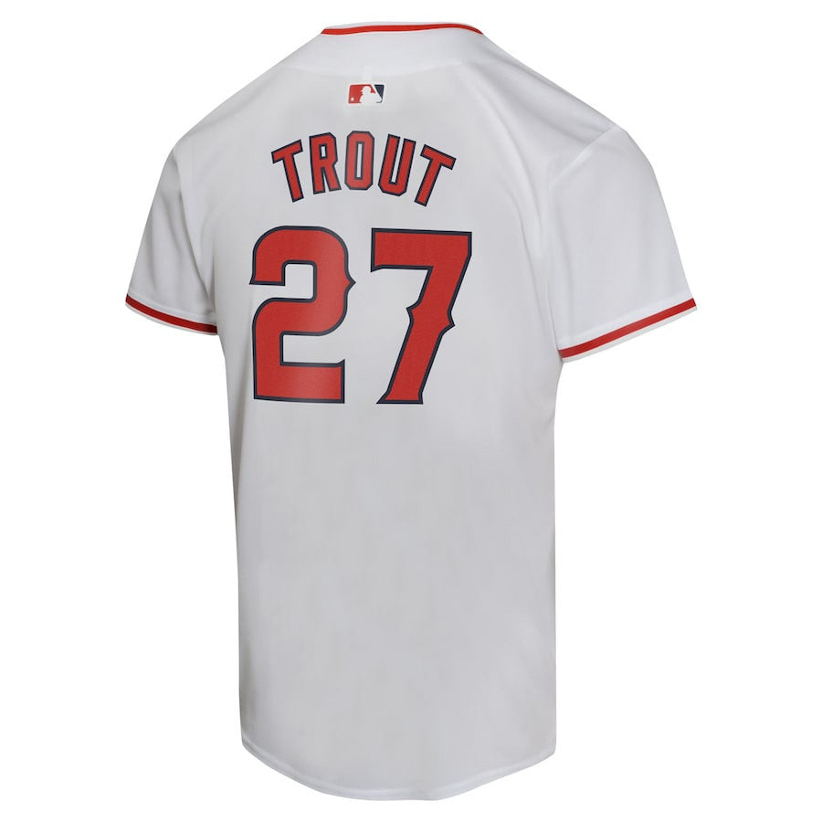 Mike Trout 27 Los Angeles Angels Home Game Player YOUTH Jersey - White