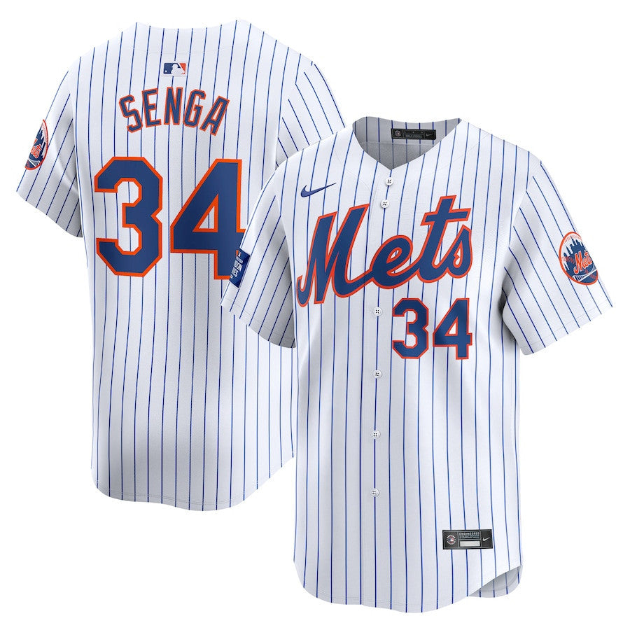 Kodai Senga 34 New York Mets 2024 MLB World Tour London Series Home Limited Player Men Jersey - White