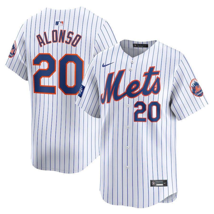 Pete Alonso 20 New York Mets 2024 MLB World Tour London Series Home Limited Player Men Jersey - White