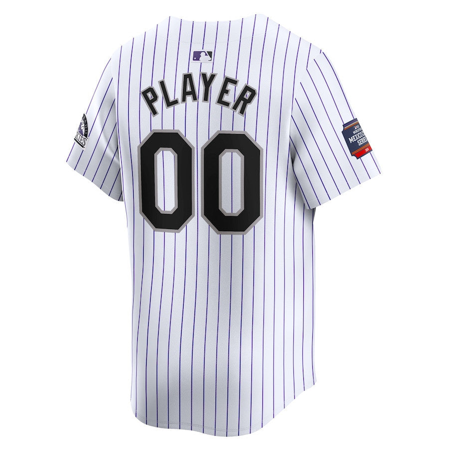 Colorado Rockies 2024 MLB World Tour Mexico City Series Home Limited Custom Men Jersey - White