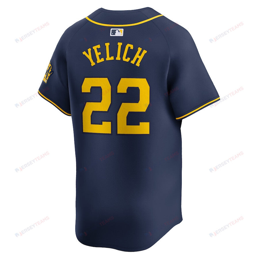 Christian Yelich 22 Milwaukee Brewers Alternate Limited Men Jersey - Navy