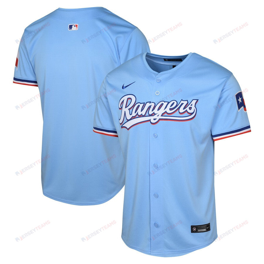 Texas Rangers Alternate Limited YOUTH Jersey - Light Blue
