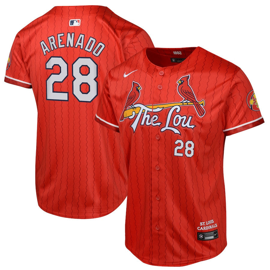 Nolan Arenado 28 St. Louis Cardinals 2024 City Connect Limited YOUTH Jersey - Red