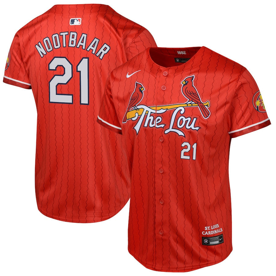 Lars Nootbaar 21 St. Louis Cardinals 2024 City Connect Limited YOUTH Jersey - Red