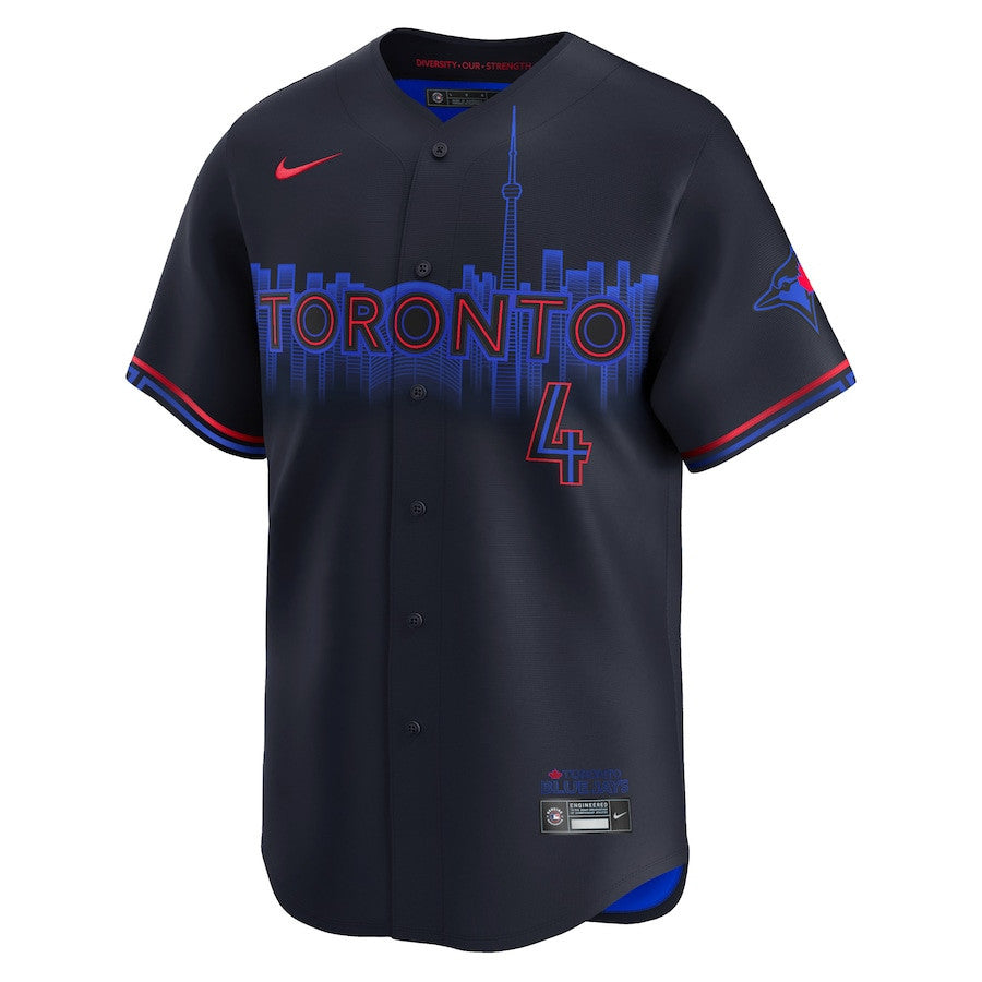 George Springer 4 Toronto Blue Jays 2024 City Connect Limited Player Men Jersey - Black