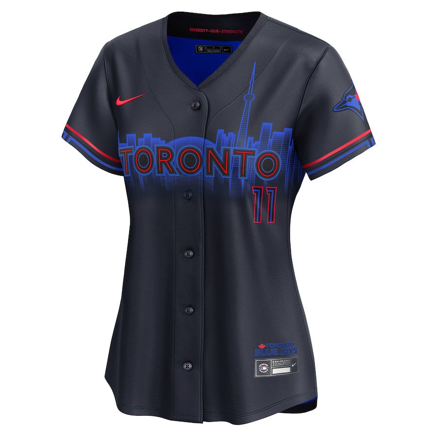 Bo Bichette 11 Toronto Blue Jays 2024 City Connect Limited Women Jersey - Navy