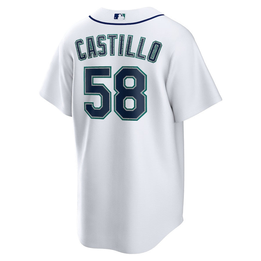 Luis Castillo 58 Seattle Mariners Home Men Jersey - White
