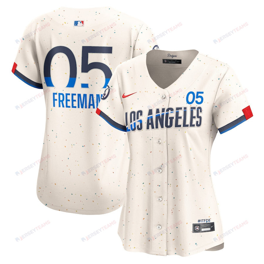 Freddie Freeman 5 Los Angeles Dodgers 2024 City Connect Limited Women Jersey - Cream