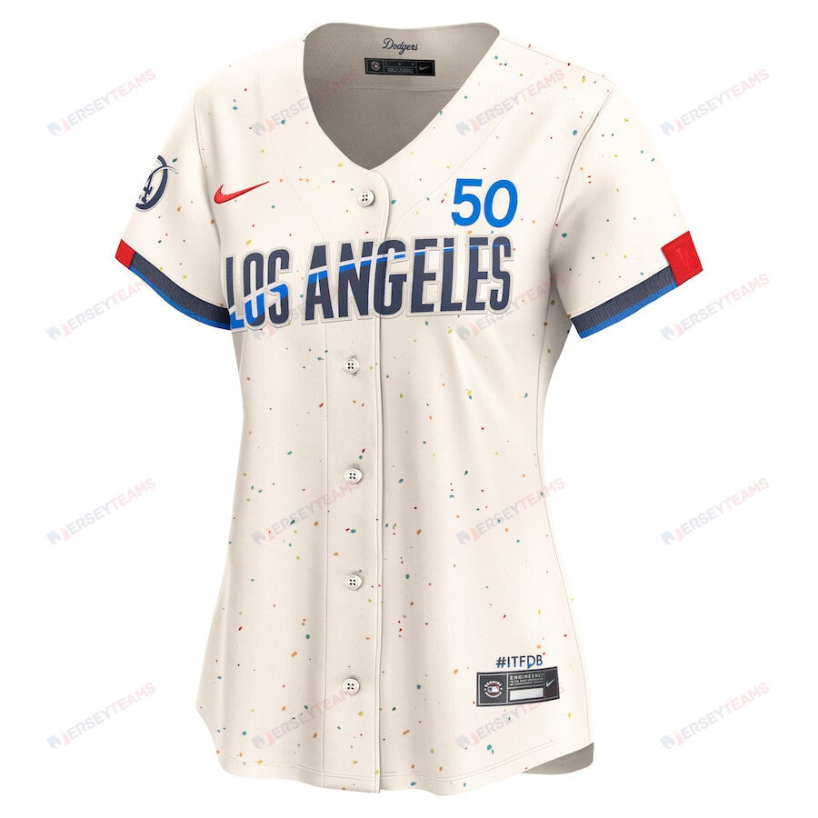 Mookie Betts 50 Los Angeles Dodgers 2024 City Connect Limited Women Jersey - Cream
