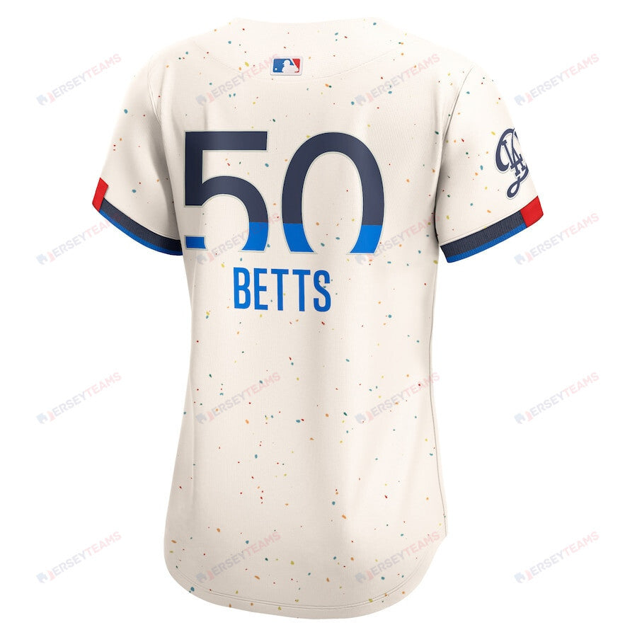 Mookie Betts 50 Los Angeles Dodgers 2024 City Connect Limited Women Jersey - Cream